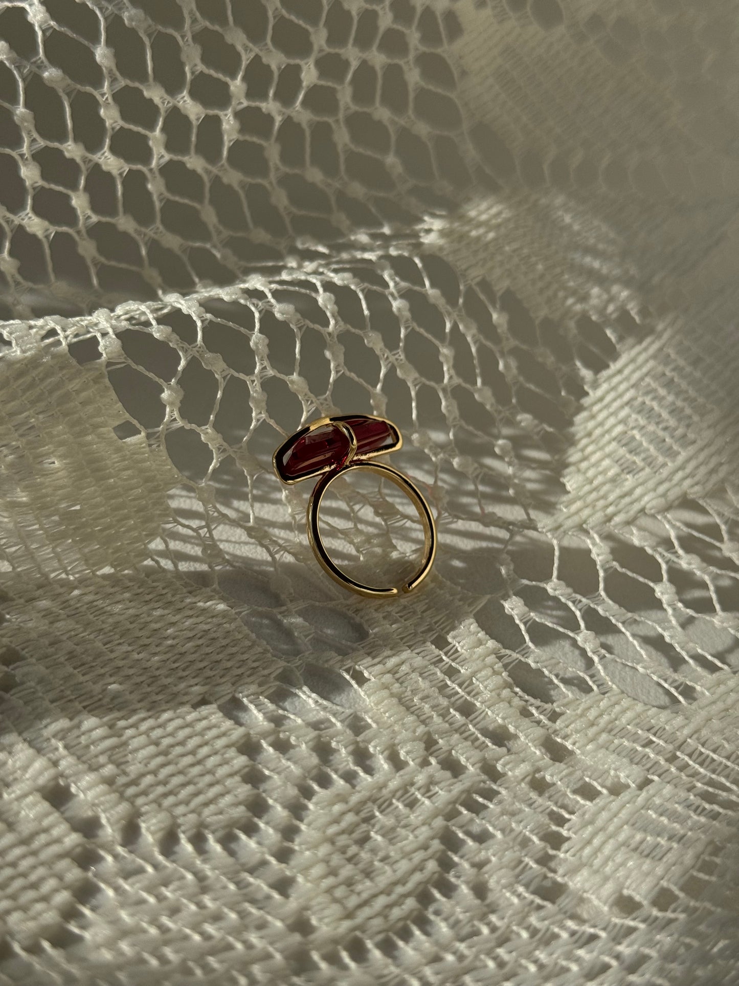 July Gem Statement Ring In Ruby Red