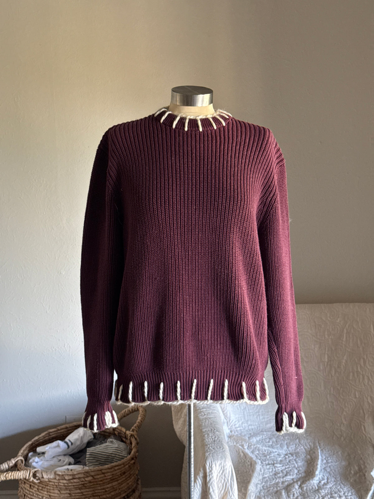 Joe Handcrafted Blanket Stitch Chunky Sweater
