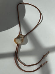 Handmade Agate Bolo Tie In Mocha