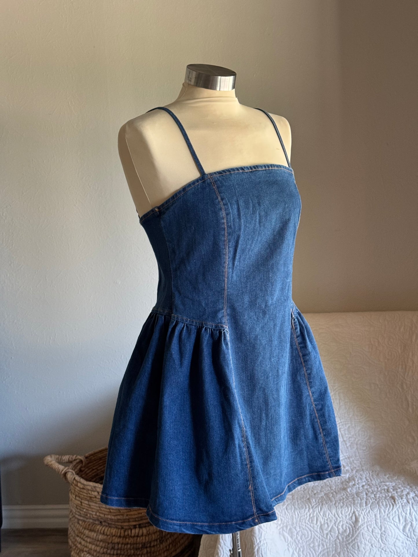 Savanna Classic Cotton Denim Dress In Deep Indigo