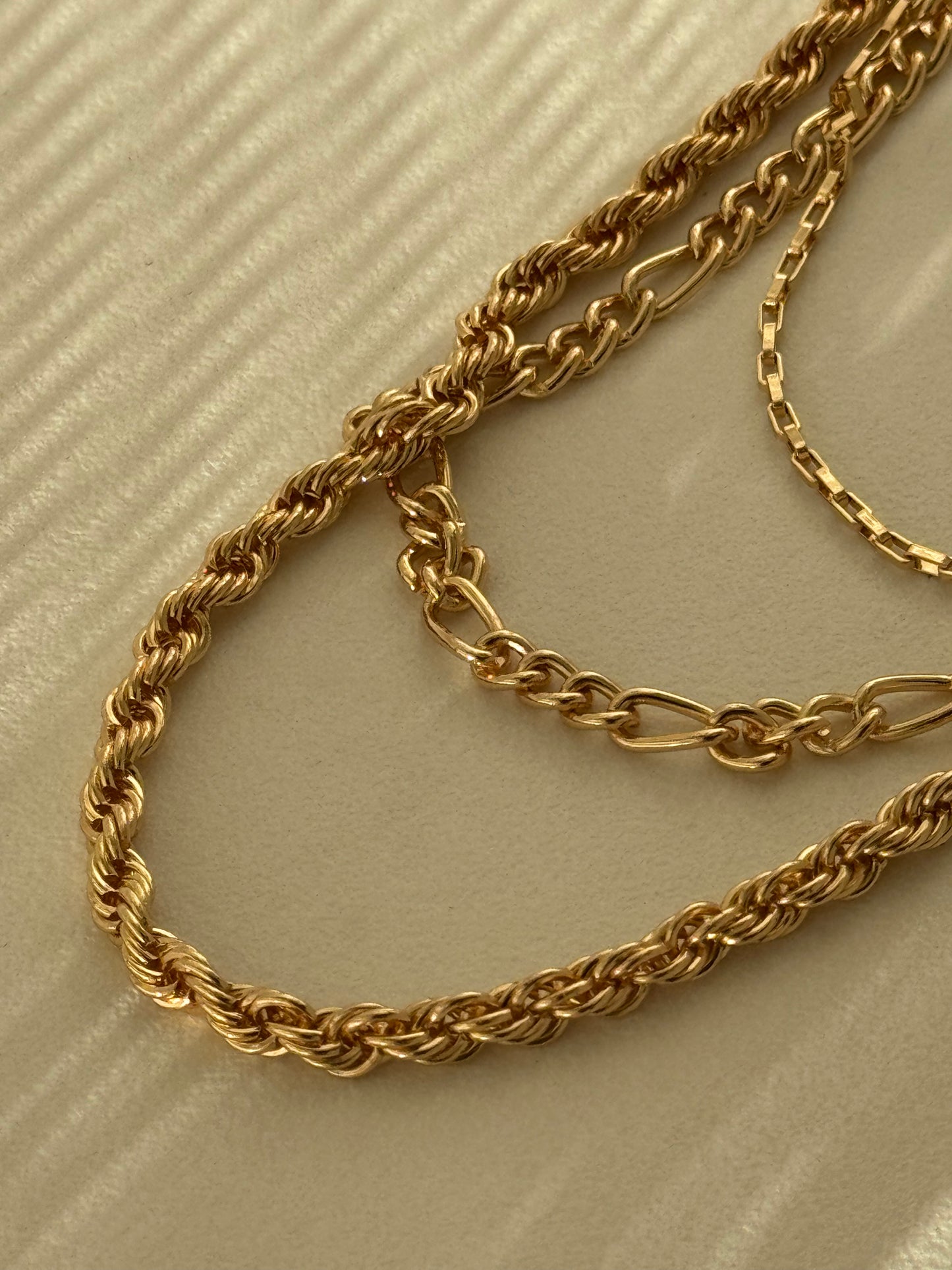 Teresa Classic Rope Chain Link Layered Necklace In Gold