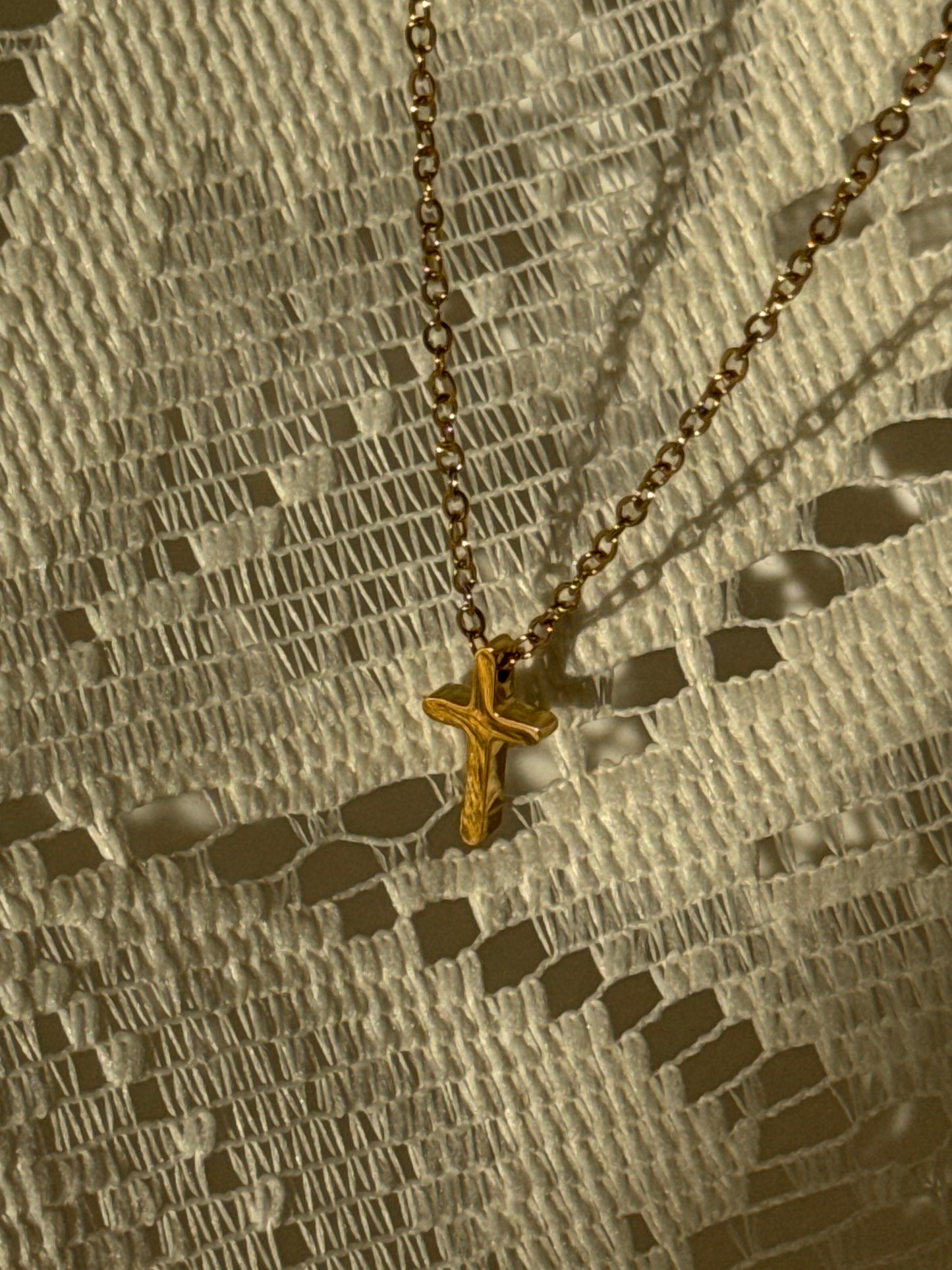 David Stainless Steel Mini Cross Necklace In Gold