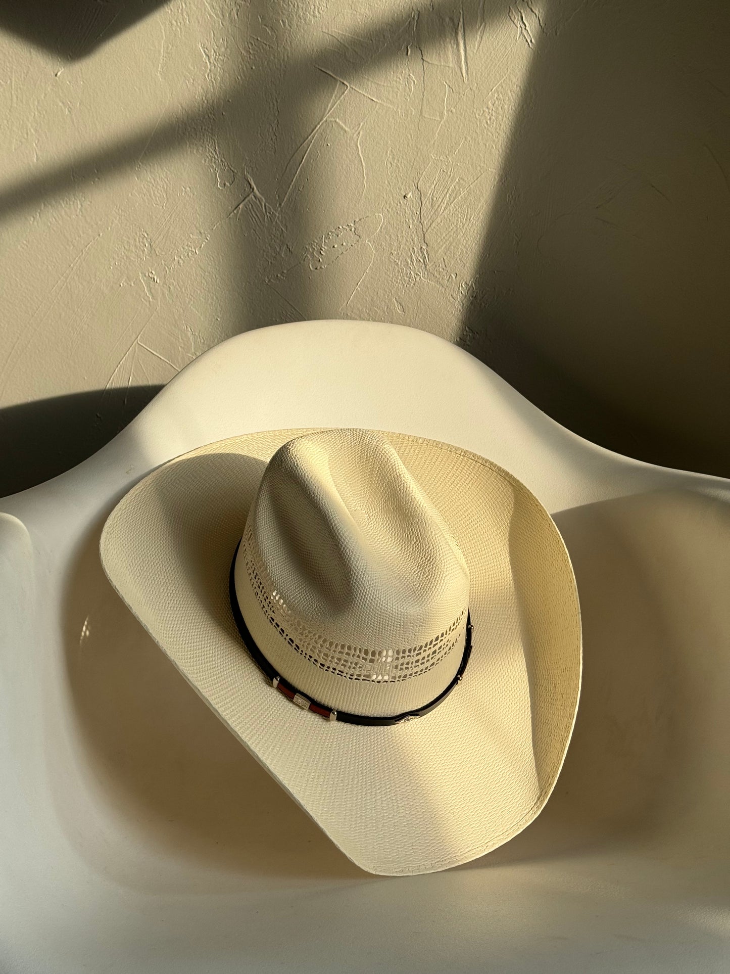 Shelby Classic Woven Straw Cowboy Hat W/ Leather Belt & Silver Studs