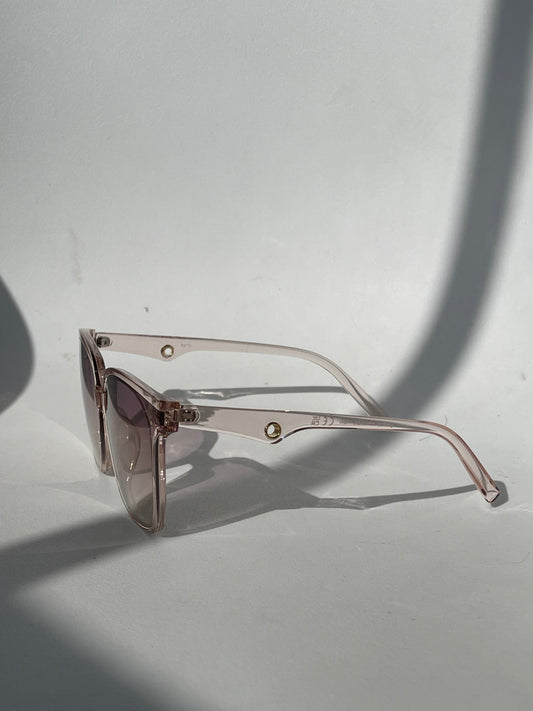 Susan 70s Style Double Stud Sunglasses In Plum