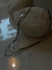 Morgan Multi Link Snake Chain Layered NecklaceIn Silver