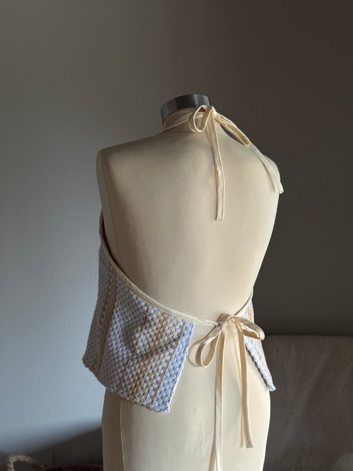 Brenda Handcrafted Halter Towel Top In Vanilla (2nd)