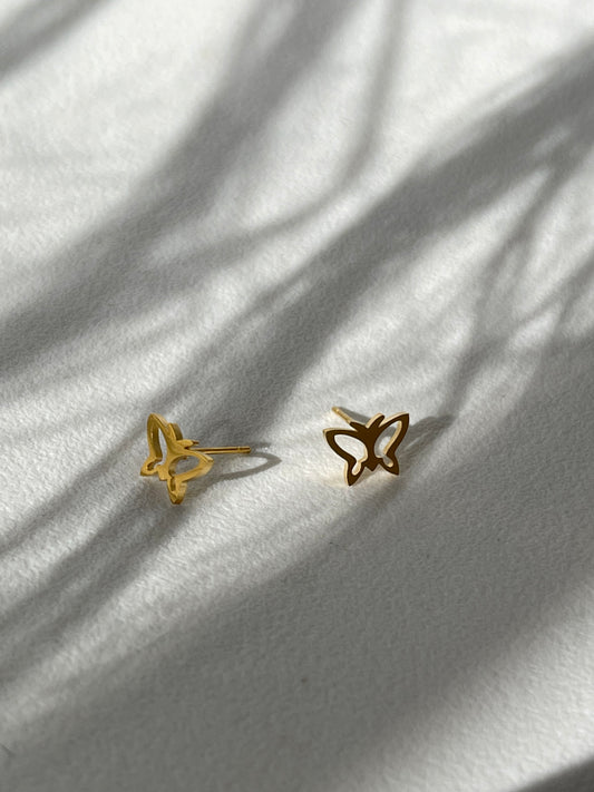 Geo Mini Butterfly Stud Earring In Gold
