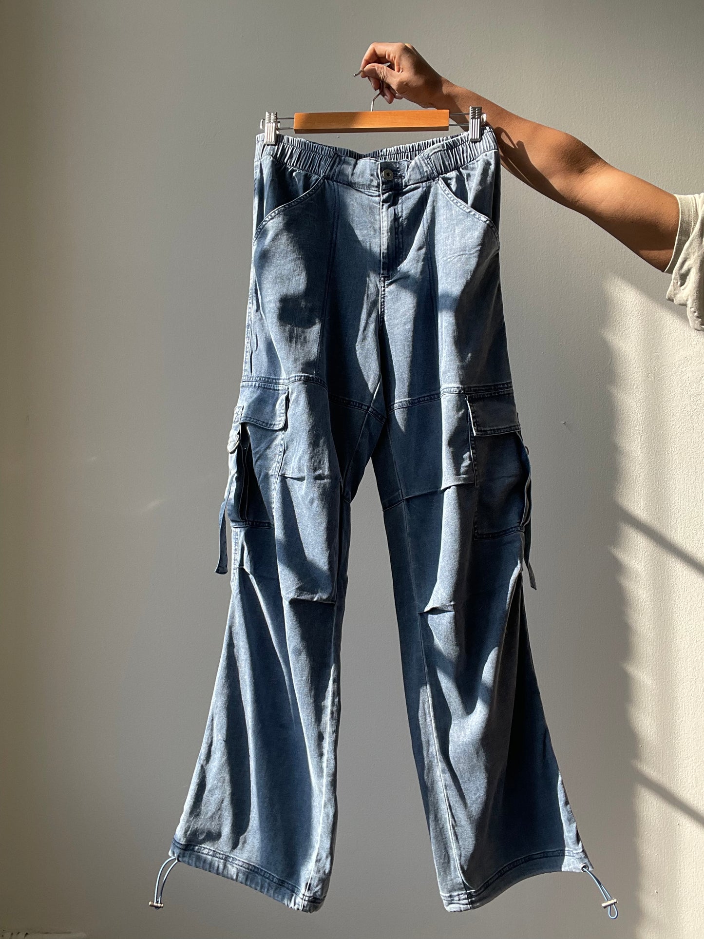 Makenna Ultra Soft Cargo Pants In Denim