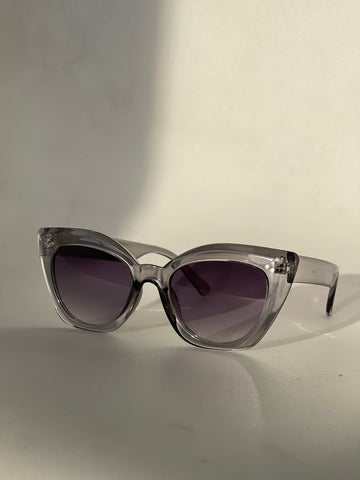 Charlie Triple Stud Cat Eye Sunglasses In Grey