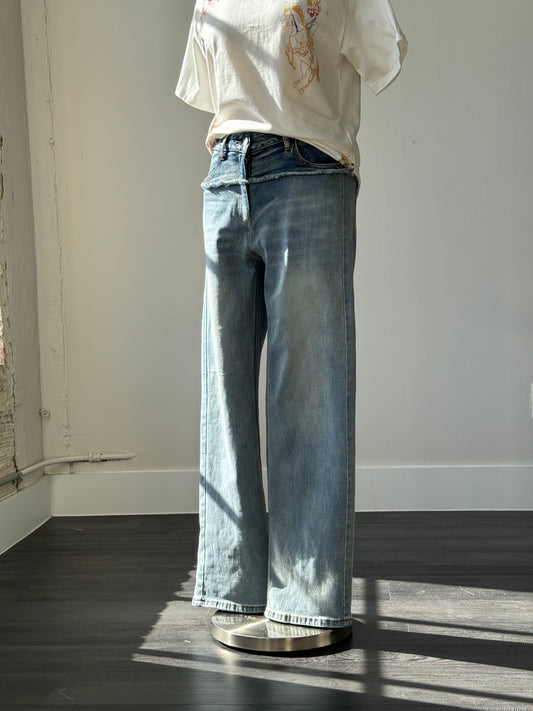 Miller Straight Leg Two Tone Denim In Vintage Blue