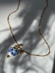 China Glass Floral Heart Necklace