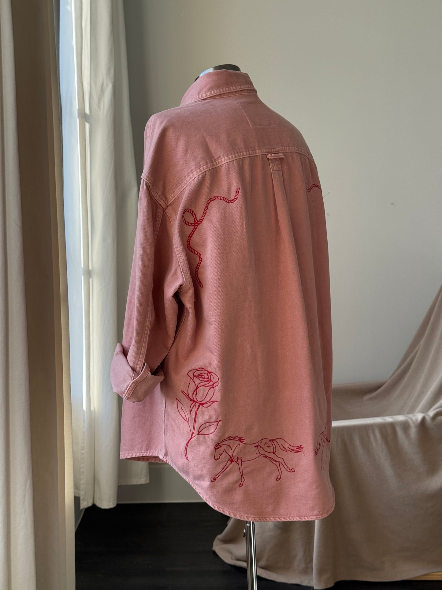 Jaxson Handcrafted Embroidered Rodeo Workwear Shacket