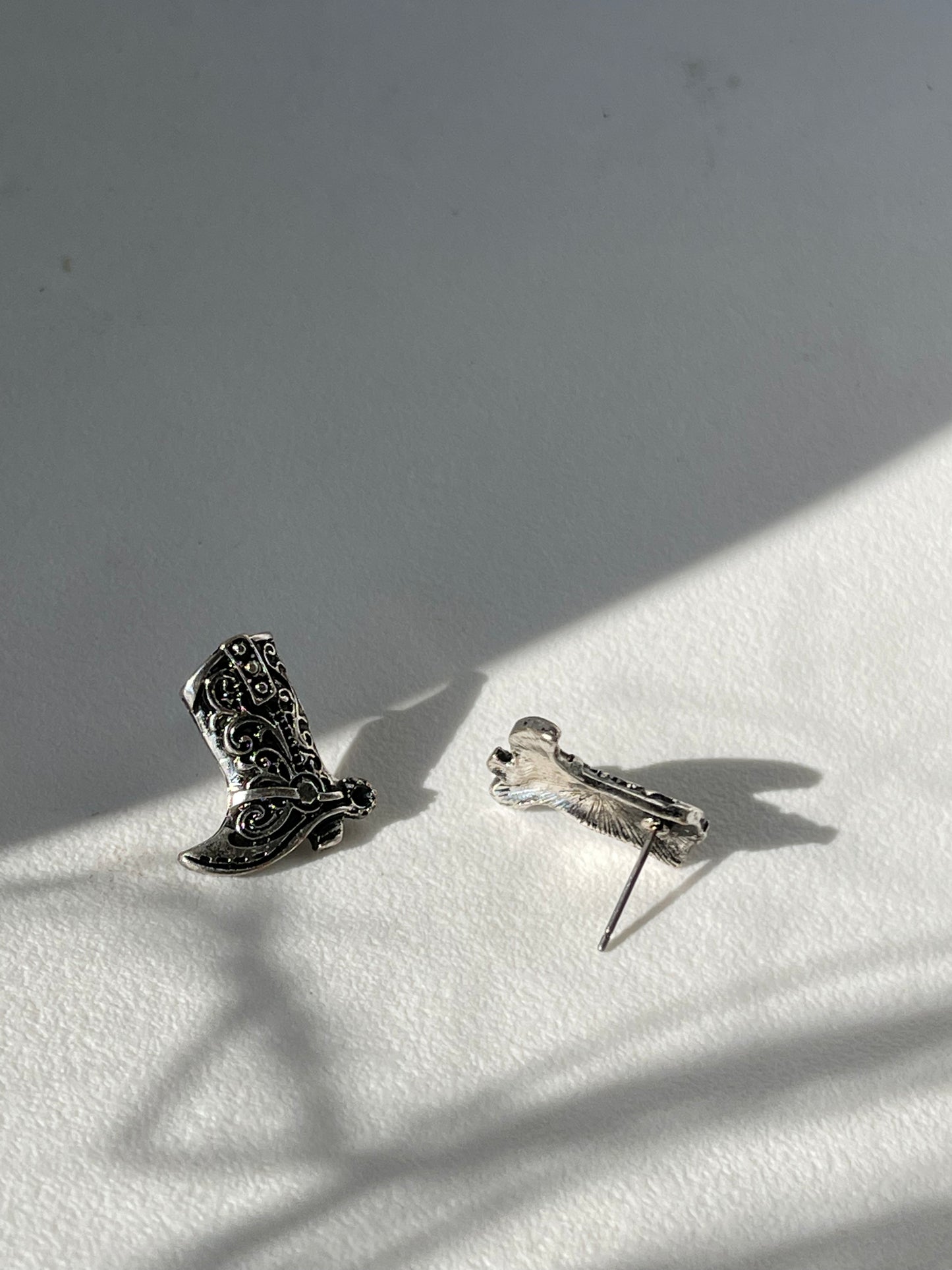 Cody Cowboy Boot Stud Earring In Silver