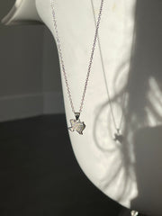 Crystal Stainless Steel Texas Charm Necklace In Silver