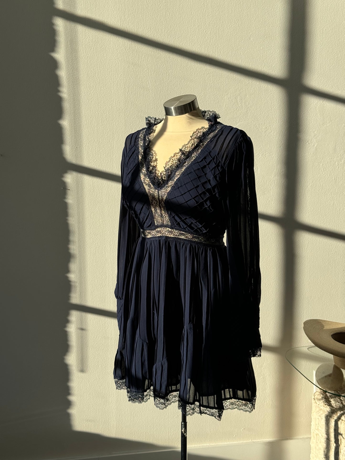 Kimberly VintageStyle Lace Dress In Midnight Navy