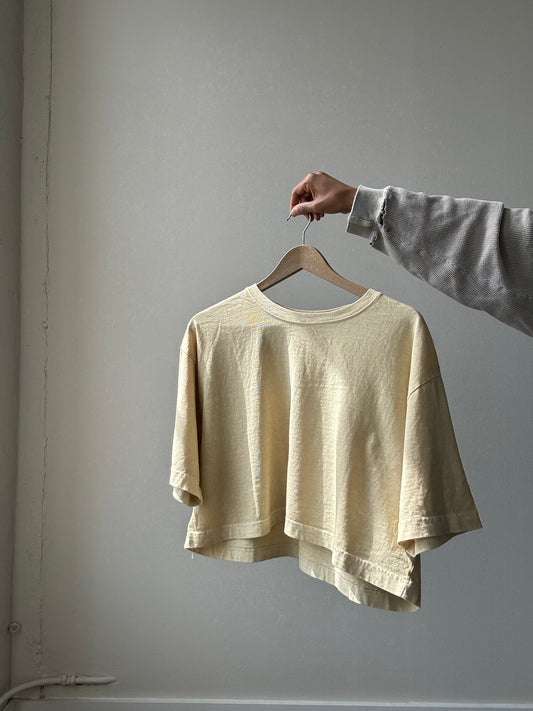Billy Organic Cotton Cropped T Shirt In Banana