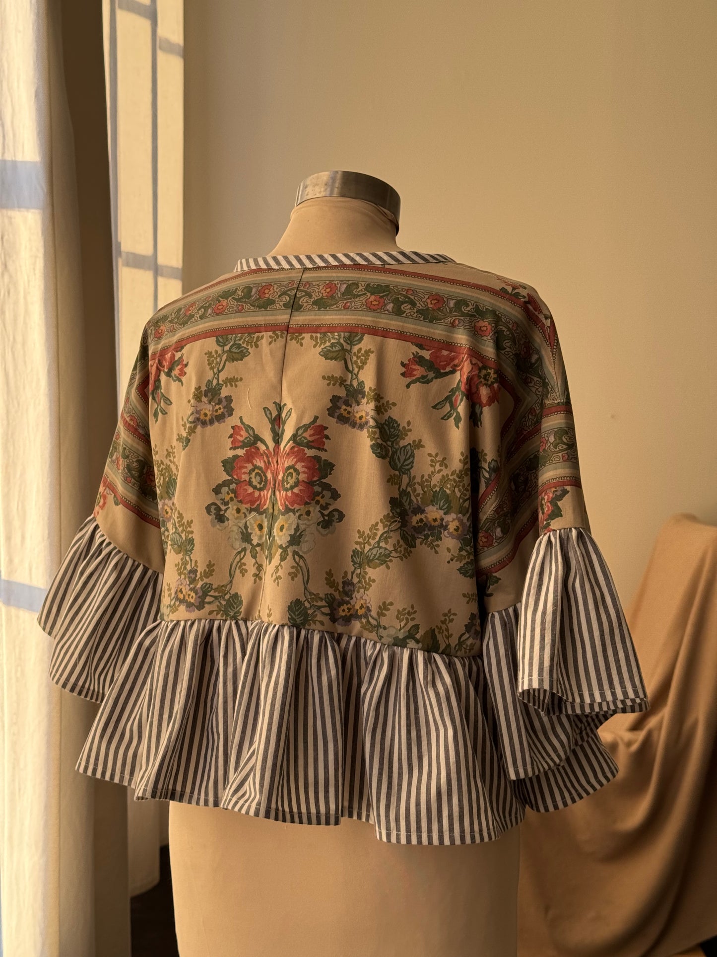 Joycie Vintage Handcrafted Ruffle Top In Autumn