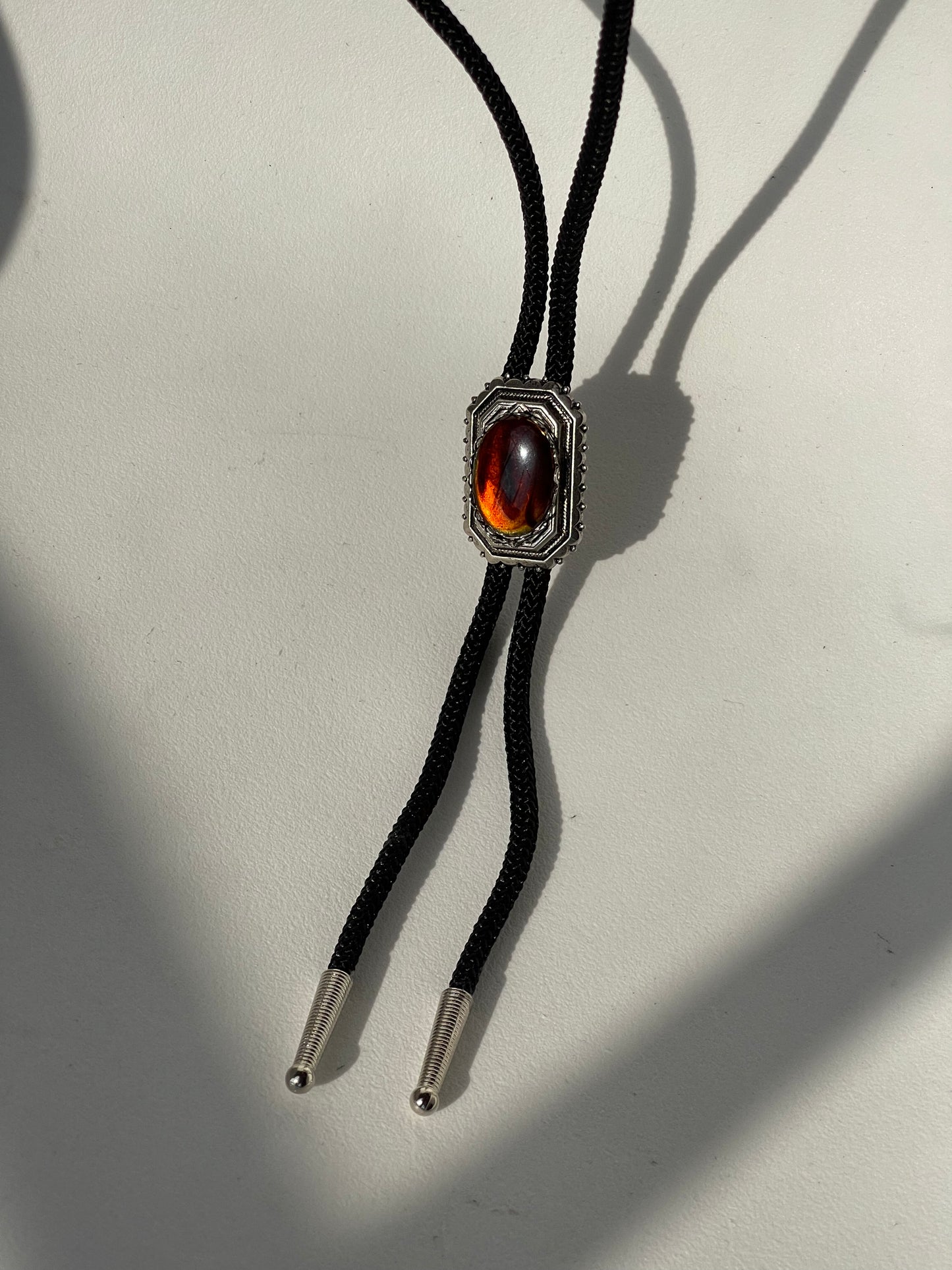 Southern Amber Handmade Black Cord Bolo