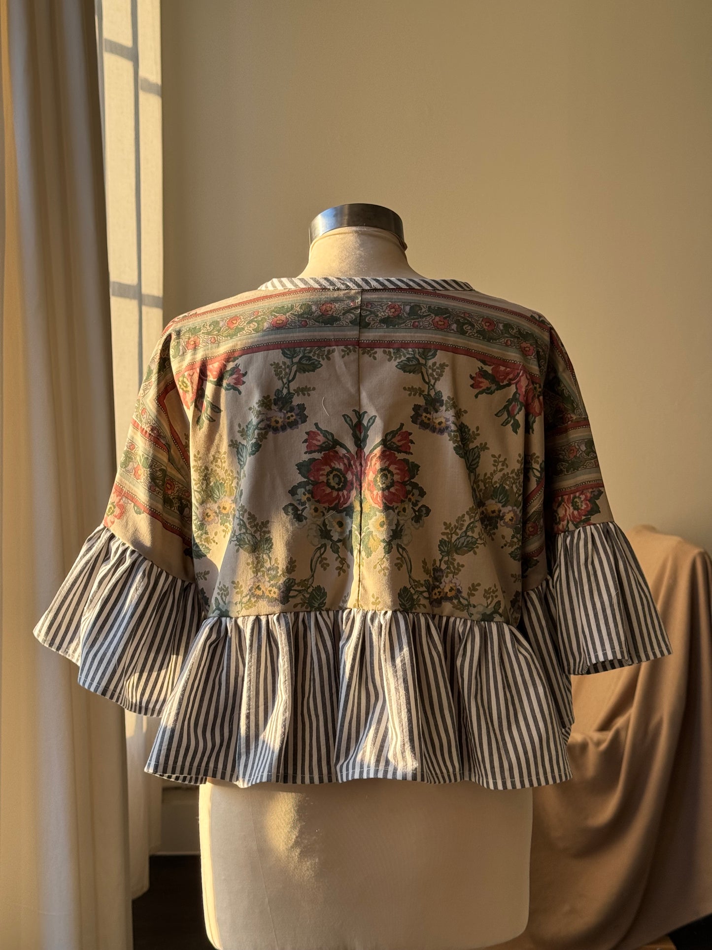 Joycie Vintage Handcrafted Ruffle Top In Autumn