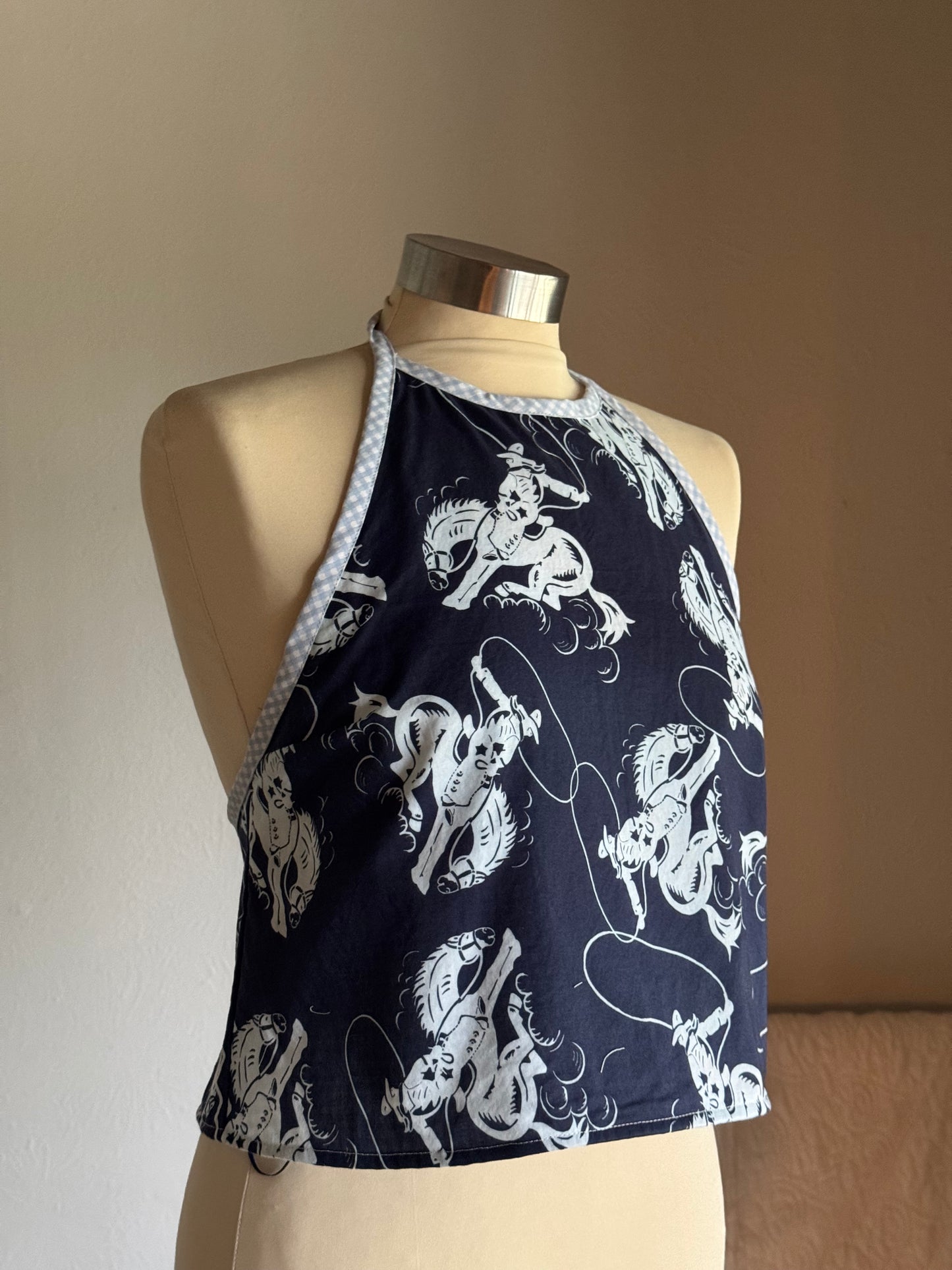 Brenda Handcrafted Open Back Rodeo Halter Top