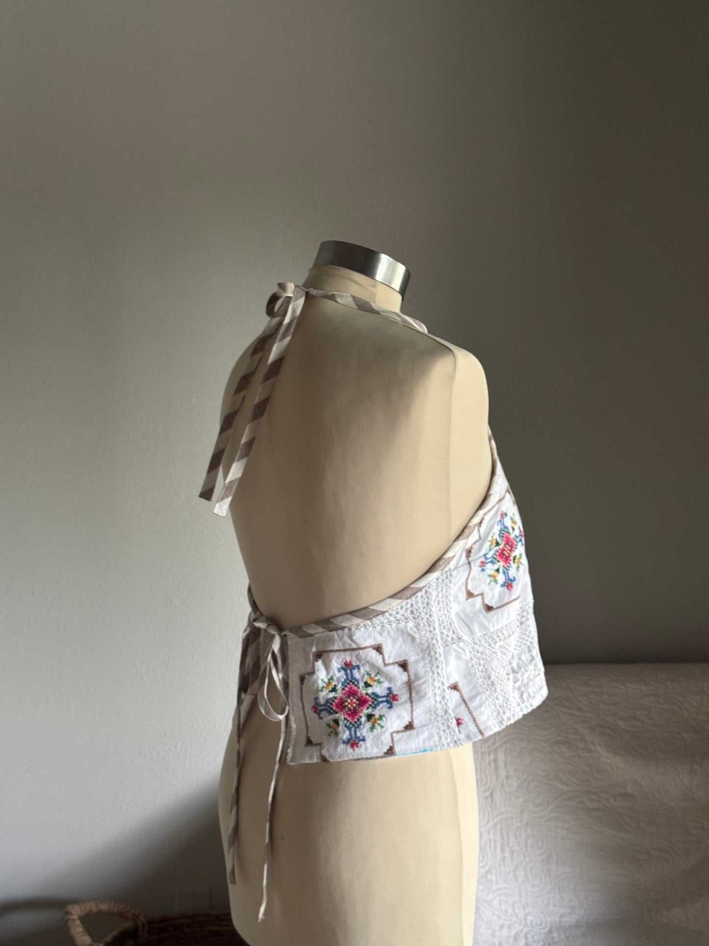 Brenda Fae Handcrafted Crochet Cropped Halter Top
