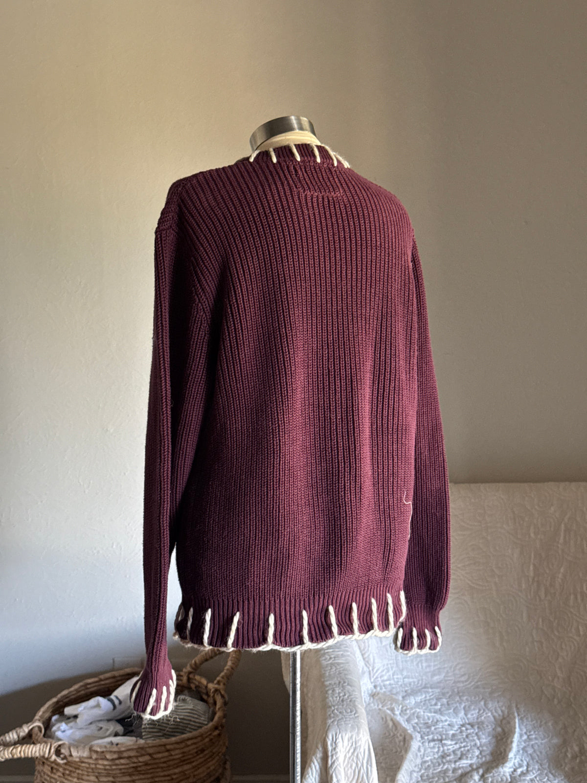 Joe Handcrafted Blanket Stitch Chunky Sweater
