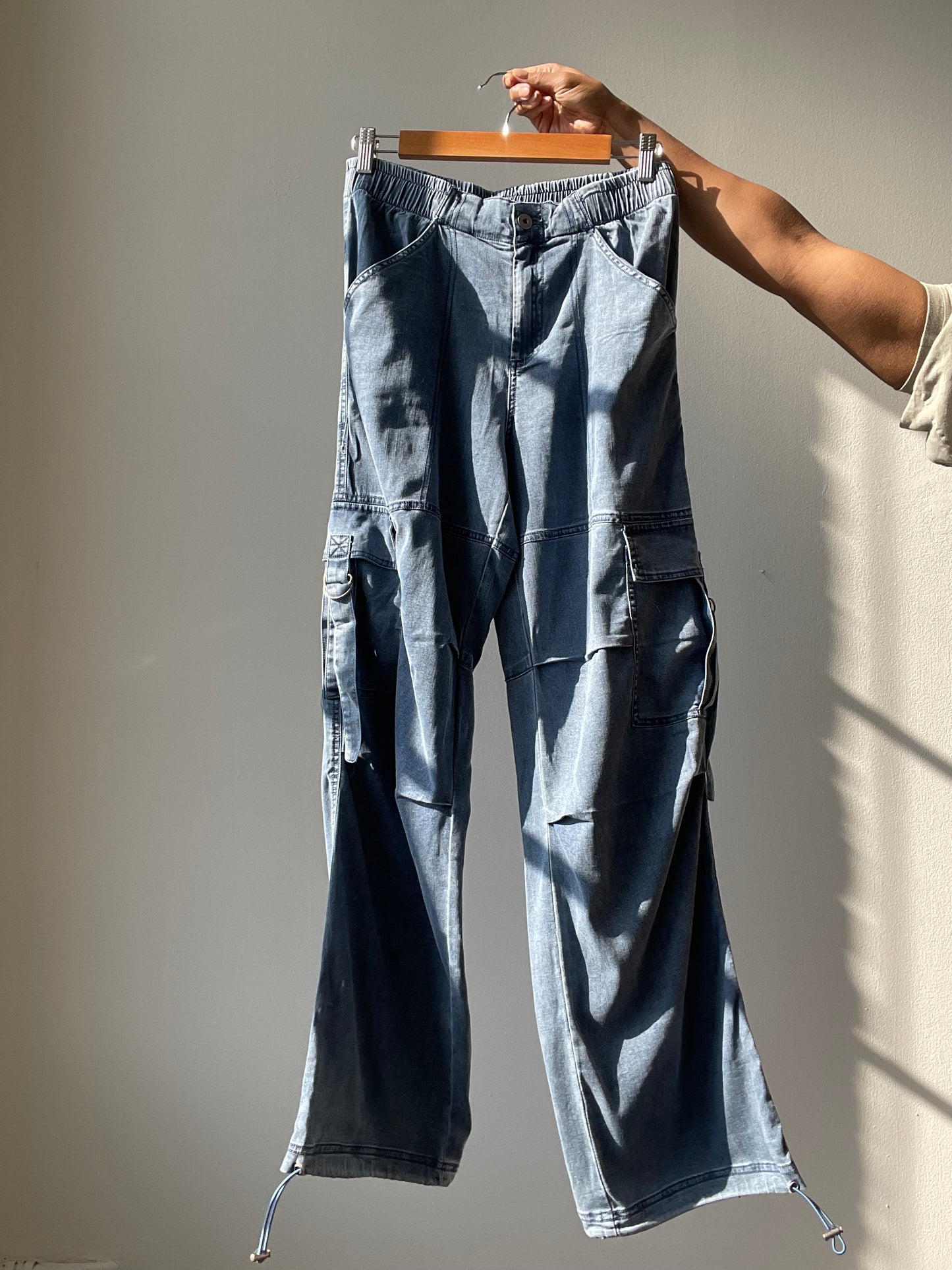 Makenna Ultra Soft Cargo Pants In Denim