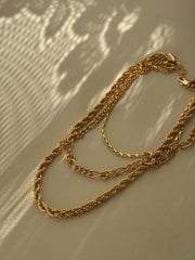 Teresa Classic Rope Chain Link Layered Necklace In Gold