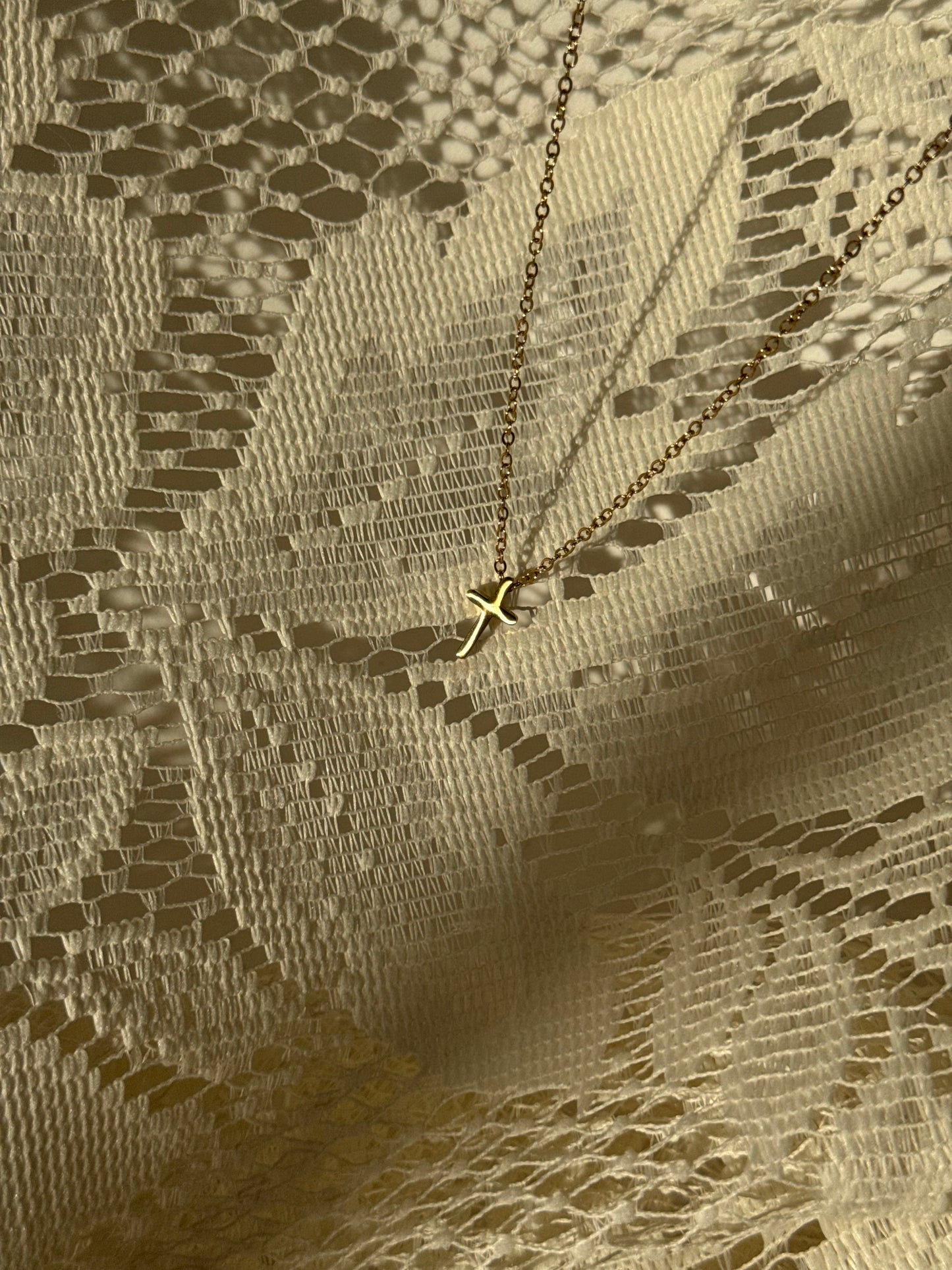 David Stainless Steel Mini Cross Necklace In Gold