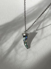 Allen Artisan Stone & Horn Necklace In Aqua Silver
