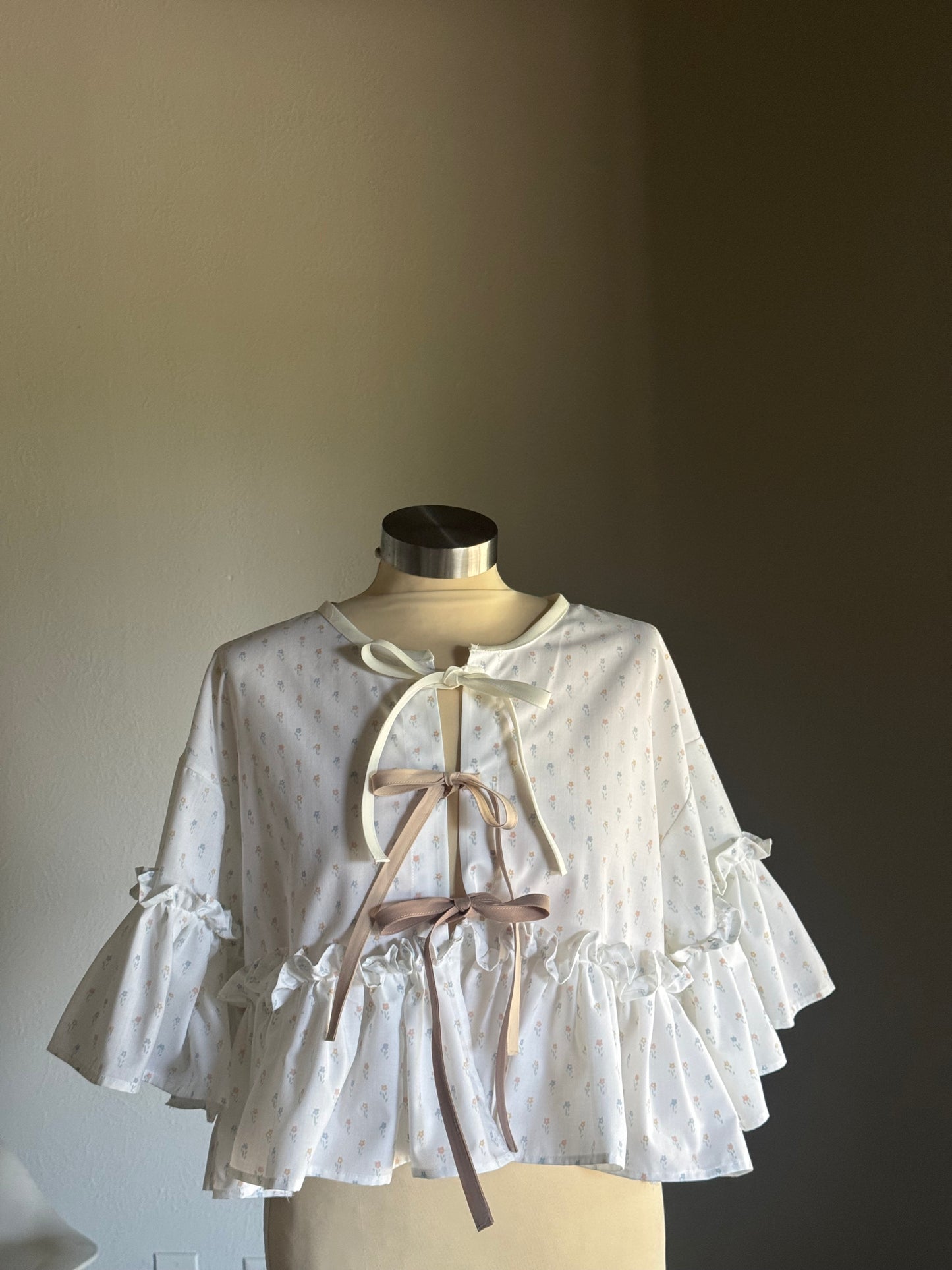 Joycie Vintage Cotton Handcrafted Ruffle Top