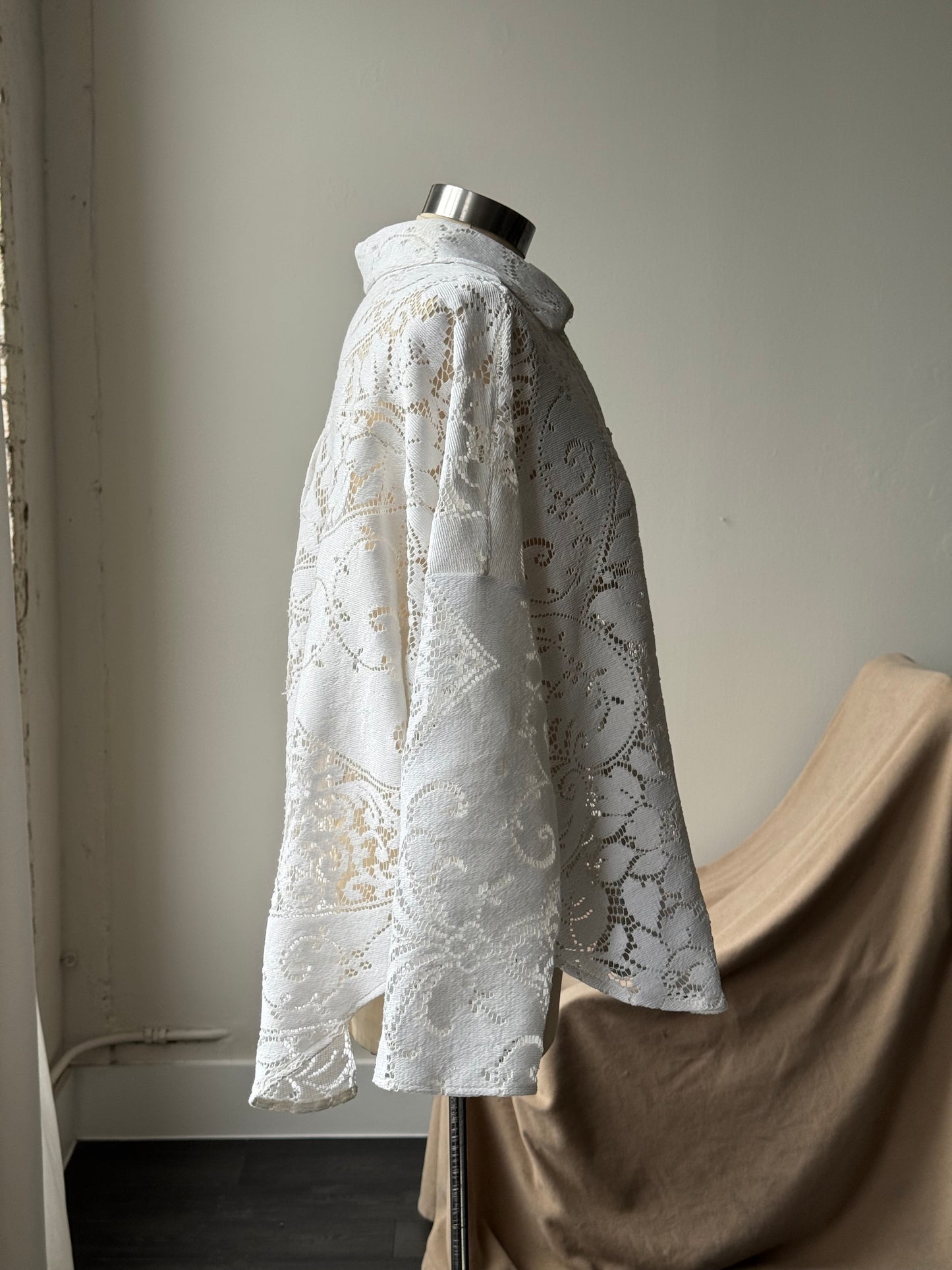 Ladell Handcrafted Vintage Shacket In Milk