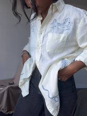 Jaxson Handcrafted Embroidered Button Down In Banana