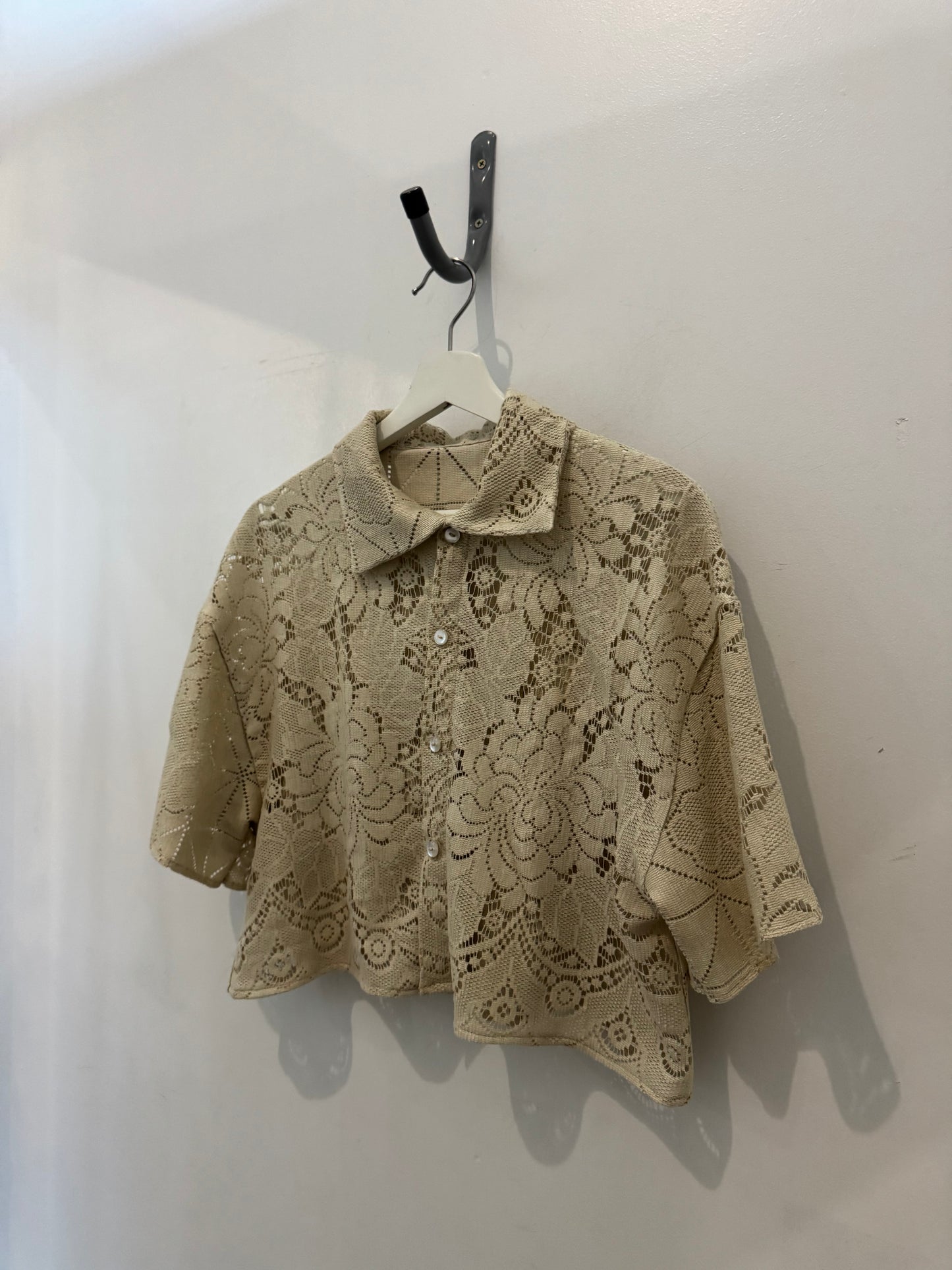 Judy Handcrafted Vintage Crop Top In Mocha