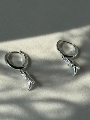 Daisy’s 18K Plated Mini Boot Drop Hug Hoop Earring In Silver