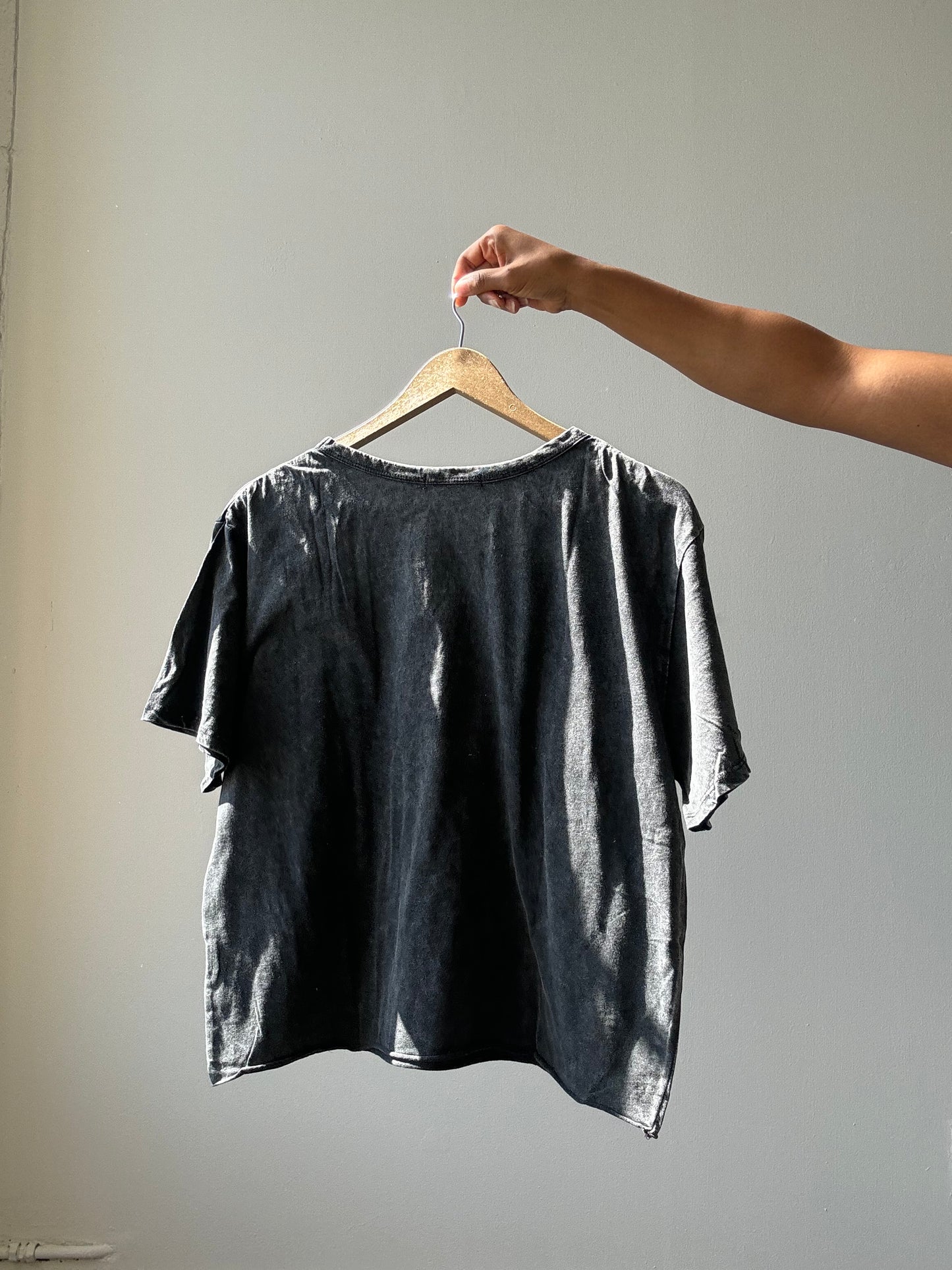 Sagan Cotton Boyfriend Crop Tee In Vintage Black