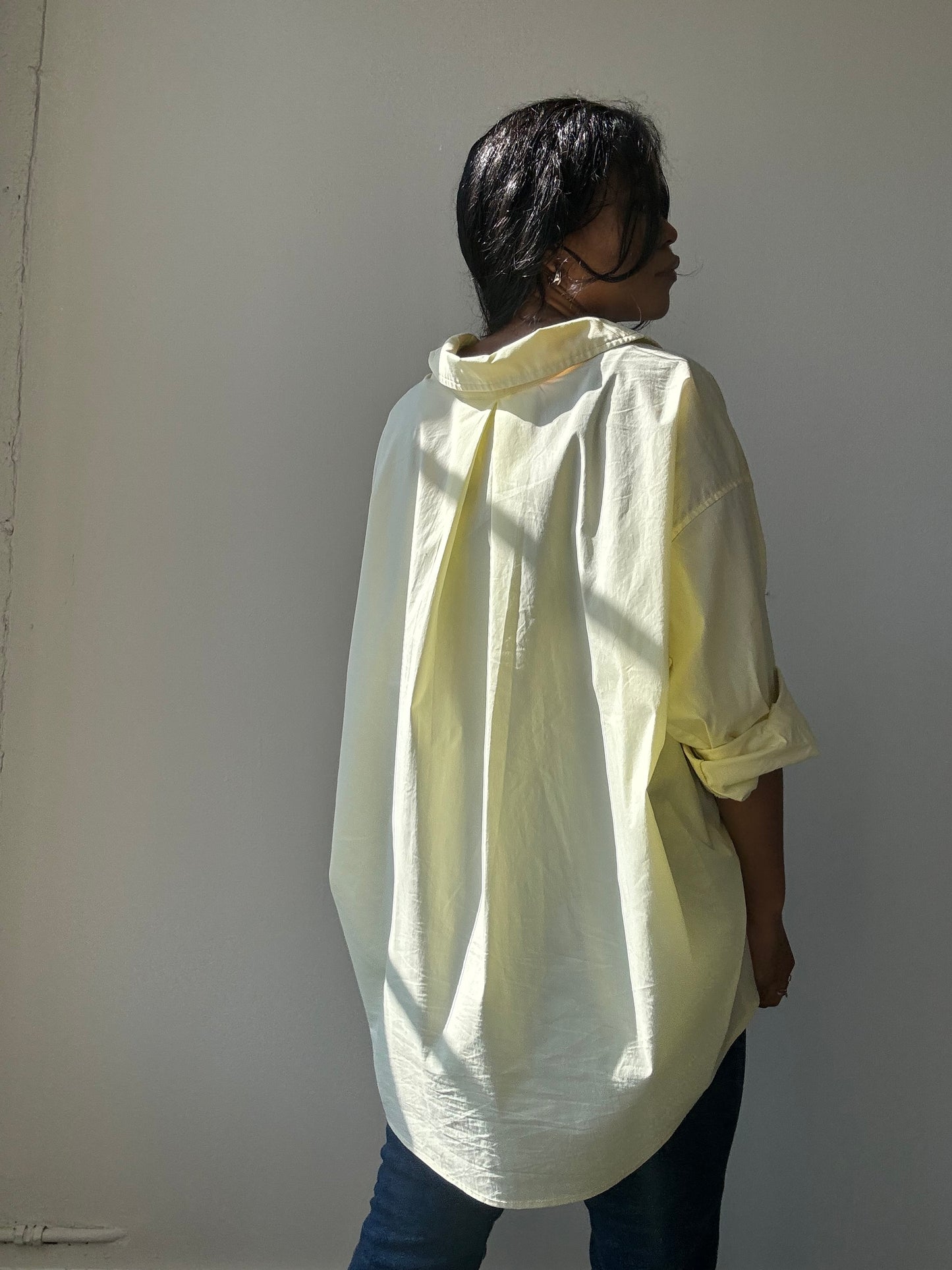 Thomas Cotton Button Down Shirt In Banana