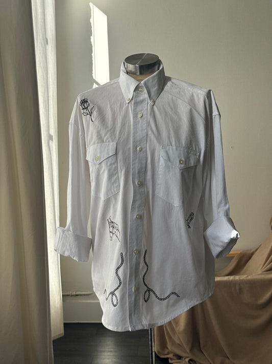 Jaxson Handcrafted Embroidered Button Down In Western Cut