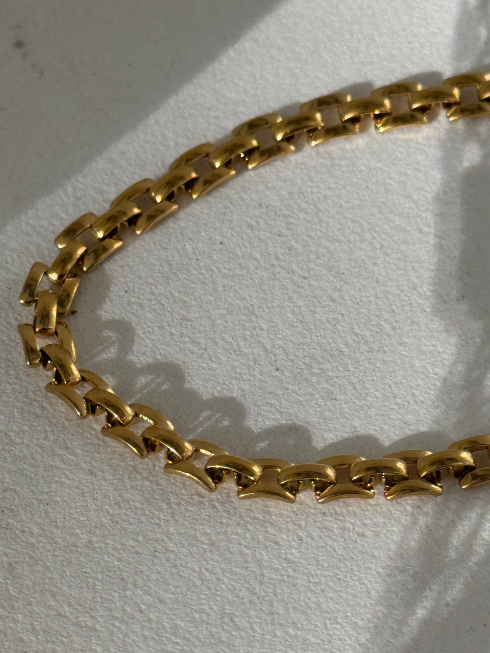 Amber 18k Stainless Steel Waterproof Link Chain Bracelet In Gold