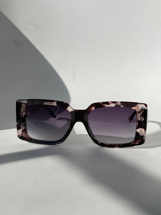 Chanel Rectangle Sunglasses CH5435 53 Grey & Black & Gold Sunglasses