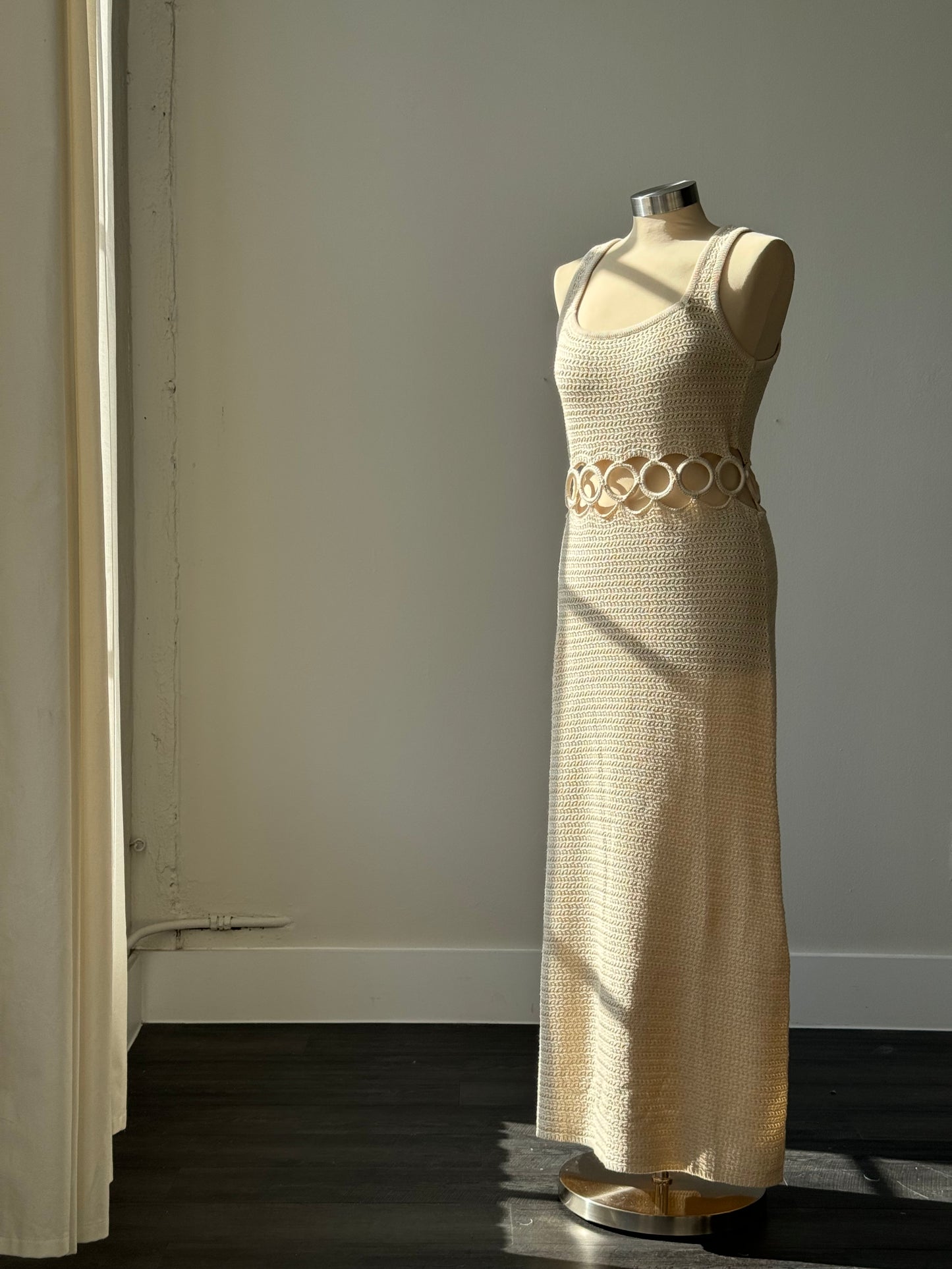 Jamie Cotton Cutout Crochet Midi / Maxi Dress In Natural