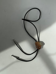 James Natural Gemstone Silver Tips Bolo Tie In Aqua Brown Terra