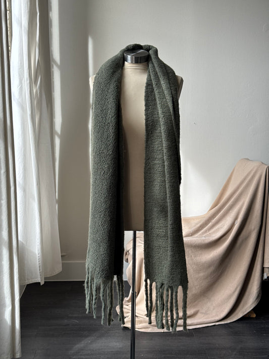 Kylie Ultra Soft Fringe Scarf In Army