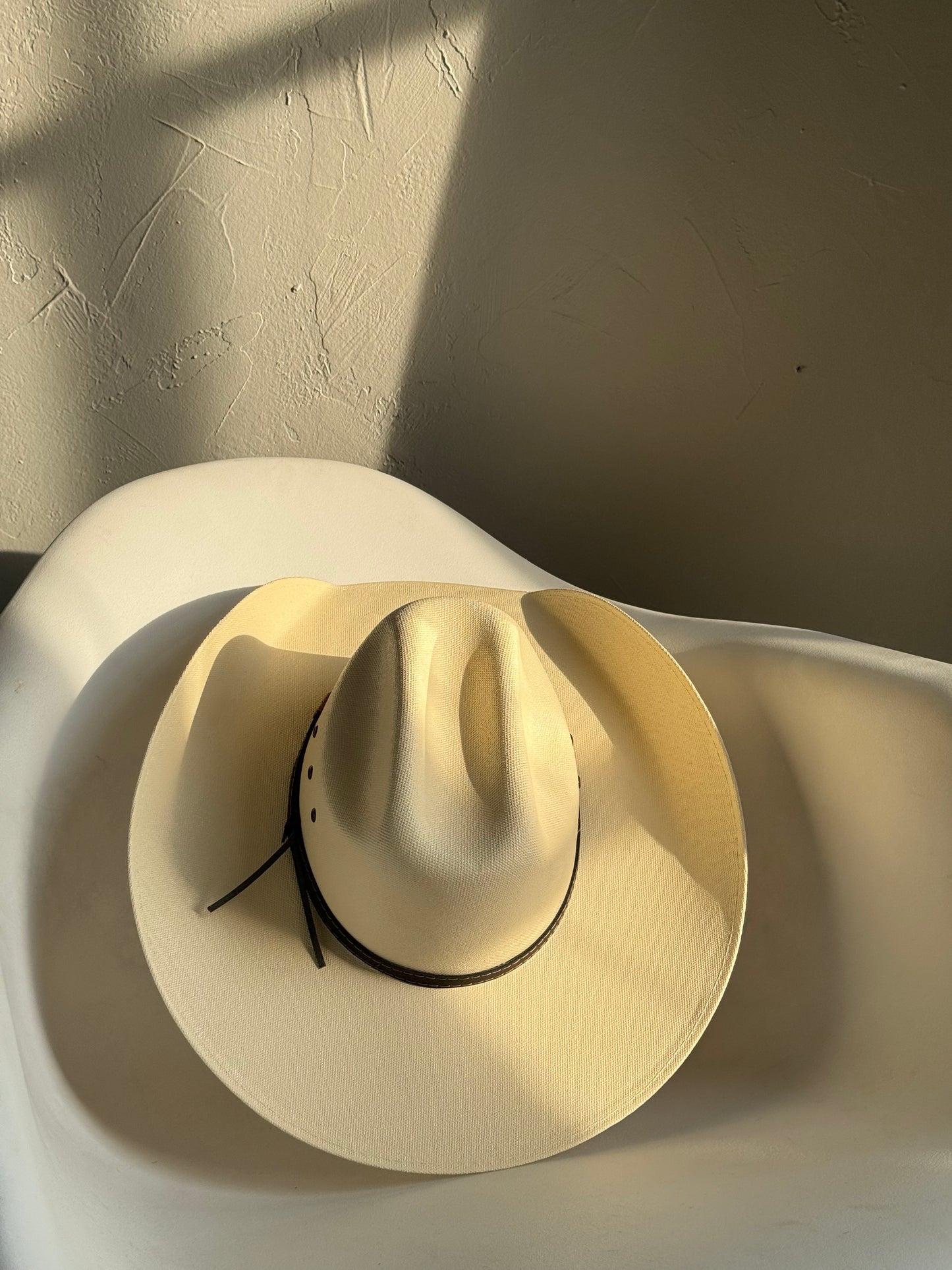 McCoy Classic Straw Cowboy Hat W/ Leather Belt & Silver Studs