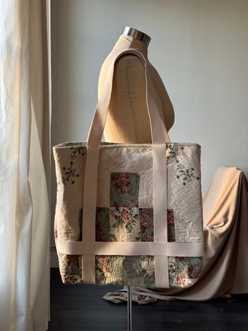 Magnus Quilted Handcrafted Cotton Tote Hat Holder Bag 2nd