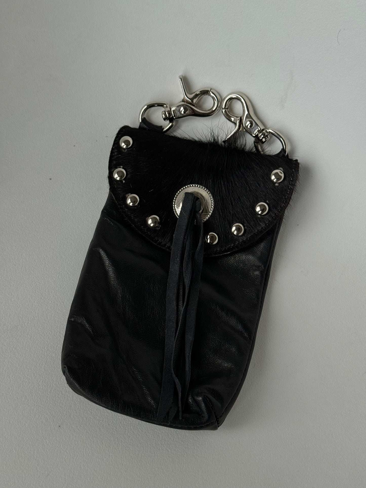 Sasha Cowhide Genuine Leather Western Belt Clip Saddle Bag