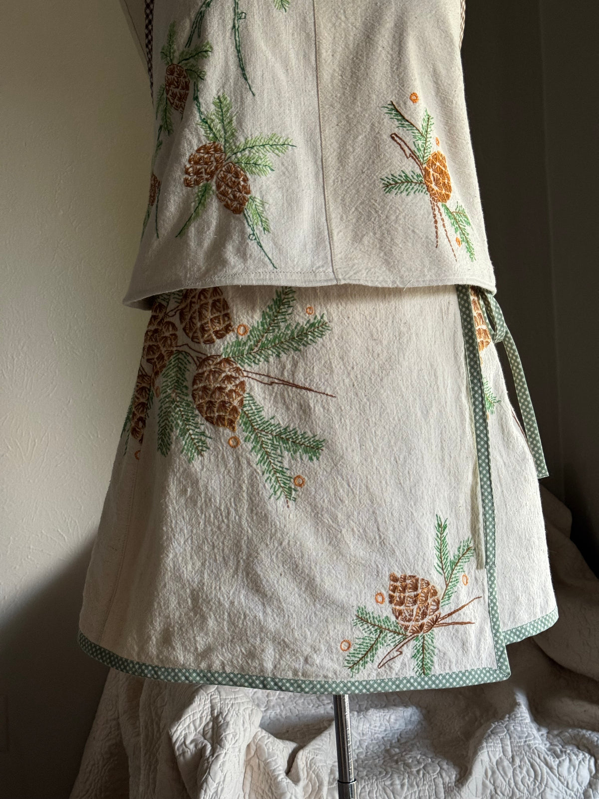Delaney Handcrafted Vintage Hand Embroidered Wrap Skirt