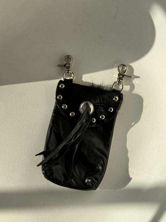 Sasha Cowhide Genuine Leather Western Belt Clip Bag