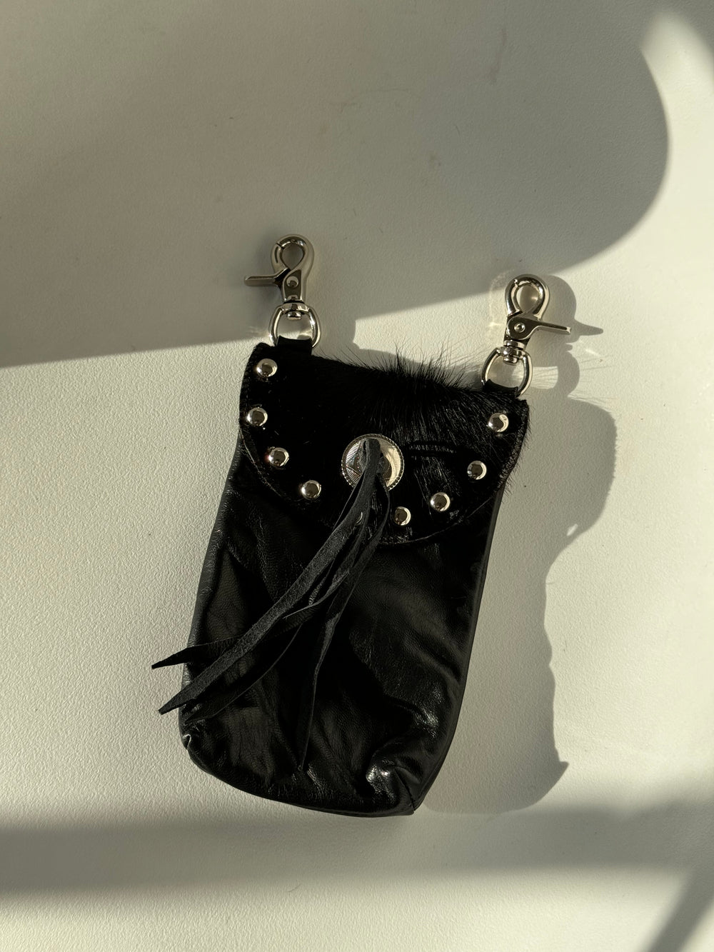Sasha Cowhide Genuine Leather Western Belt Clip Saddle Bag