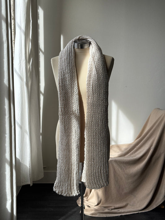 Ollie Ultra Soft Classic Knit Scarf In Cream